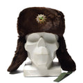 Oryginalna niemiecka policja ciepła zimowa czapka zimna pogoda Faux Fur Ushanka odznaka nowa