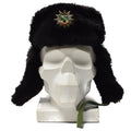 Oryginalna niemiecka policja ciepła zimowa czapka zimna pogoda Faux Fur Ushanka odznaka nowa