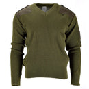 Original italian army pullover Commando Jumper green wool V-neck sweater NEW - GoMilitar