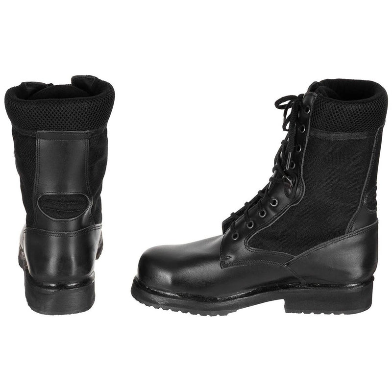 Original Italian Military Combat Boots Lightweight Leather Semi Seasional Black - GoMilitar