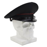 Oryginalna włoska czapka wojskowa z daszkiem Vintage z nadwyżek wełny Czapka wojskowa czarna