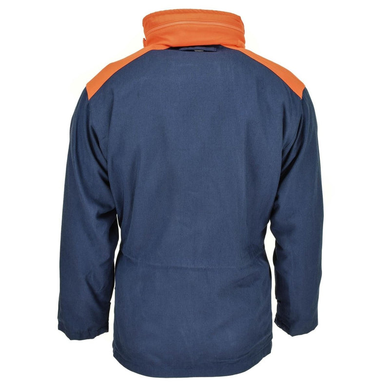 Oryginalny włoski trylaamina granatowa kurtka parka z kapturem vintage Waterproof New Waterproof