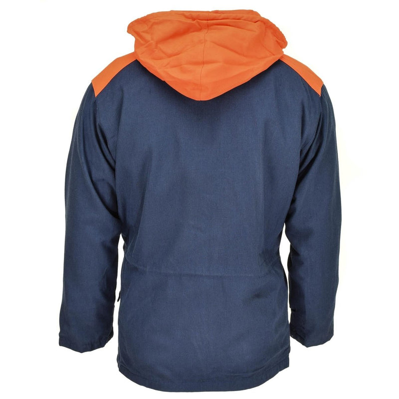 Oryginalny włoski trylaamina granatowa kurtka parka z kapturem vintage Waterproof New Waterproof
