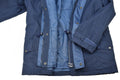 Oryginalny włoski trylaamina granatowa kurtka parka z kapturem vintage Waterproof New Waterproof