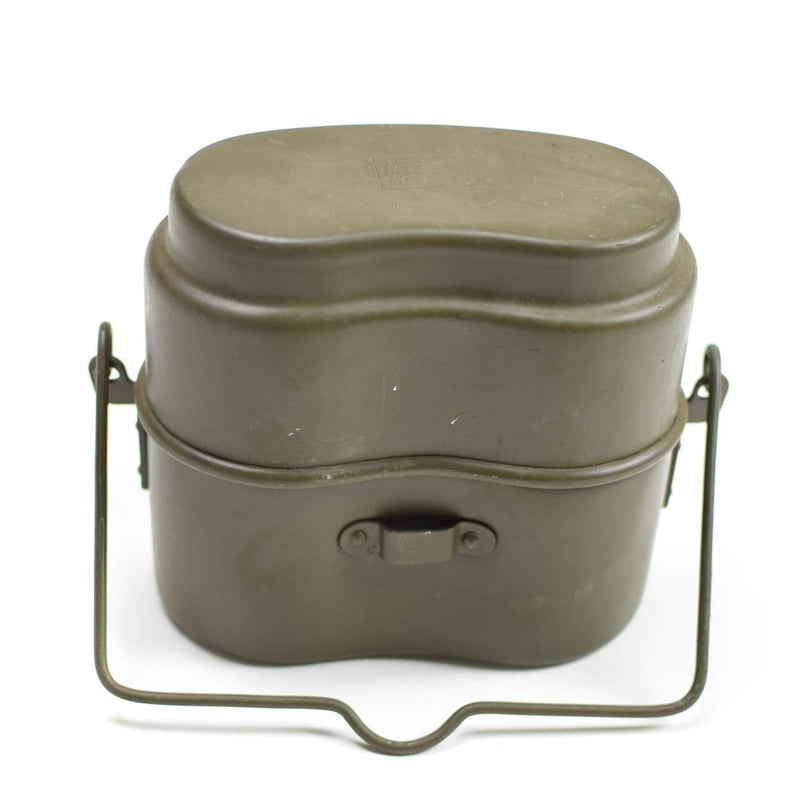 Oryginalny Polski zestaw bałaganu Aluminium Wojskowy Bowler Pot Picien Camping Olive