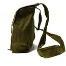Original Romanian army surplus carrying bag in green cotton with adjustable shoulder strap and durable military design