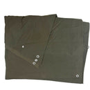 Original Swedish army shelter half zeltbahn poncho in olive green, durable and versatile for outdoor use.