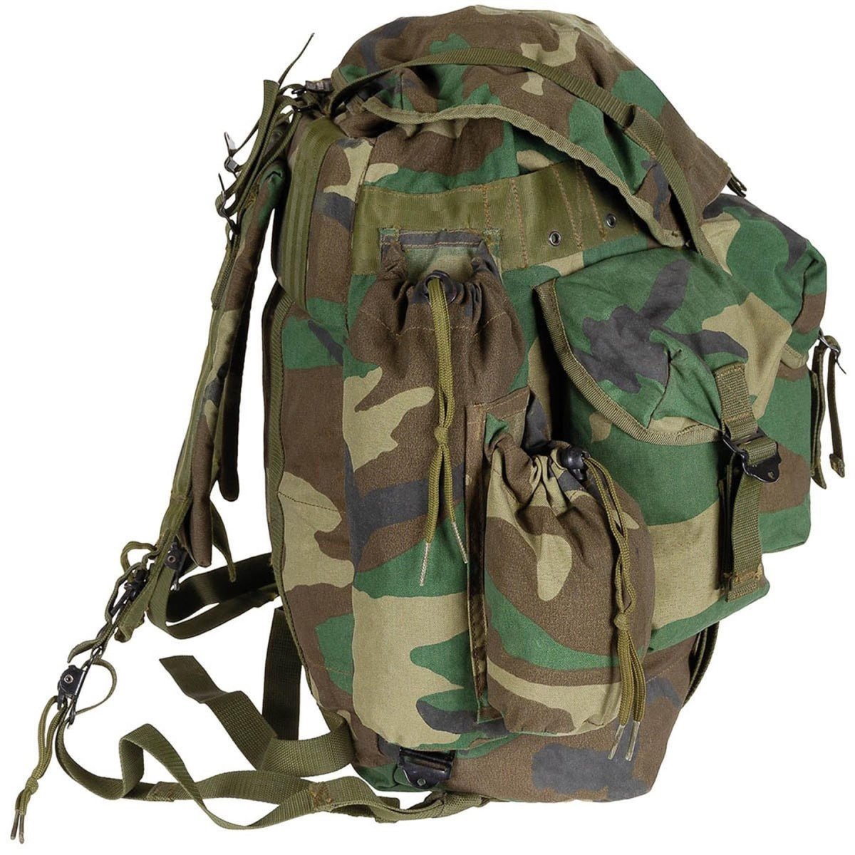Oryginalny plecak armii tureckiej 40L z przednimi kieszeniami i kieszeniami z tkaniny Cordura Woodland Camo
