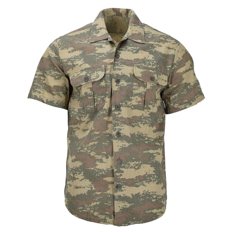 Original Turkish army field shirts durable ripstop camo short sleeve tactical - GoMilitar