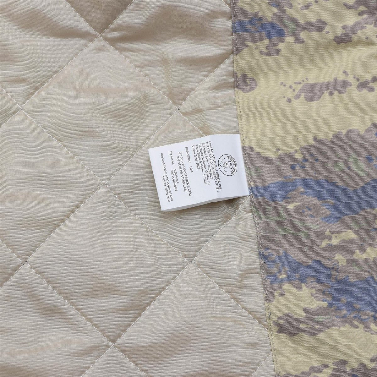 Oryginalna turecka parka wojskowa polowa Rip Stop z pikowaną podszewką M2018 Camo