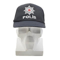 Oryginalna turecka czapka polowa POLIS z siatkową wstawką, regulowane zapięcie w kolorze czarnym