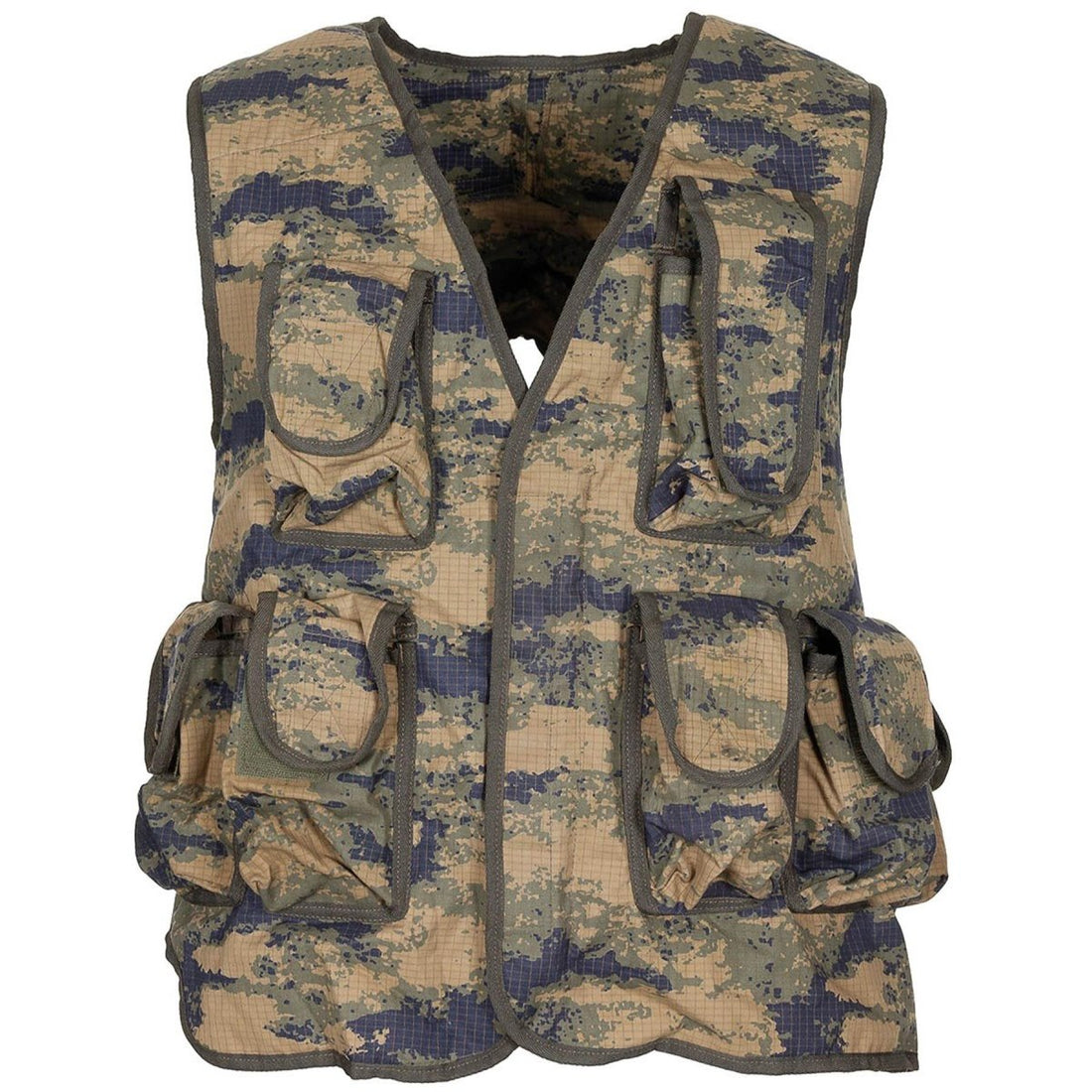 Oryginalna turecka kamizelka wojskowa z 8 kieszeniami i wyściółką na ramionach M2018 Camo