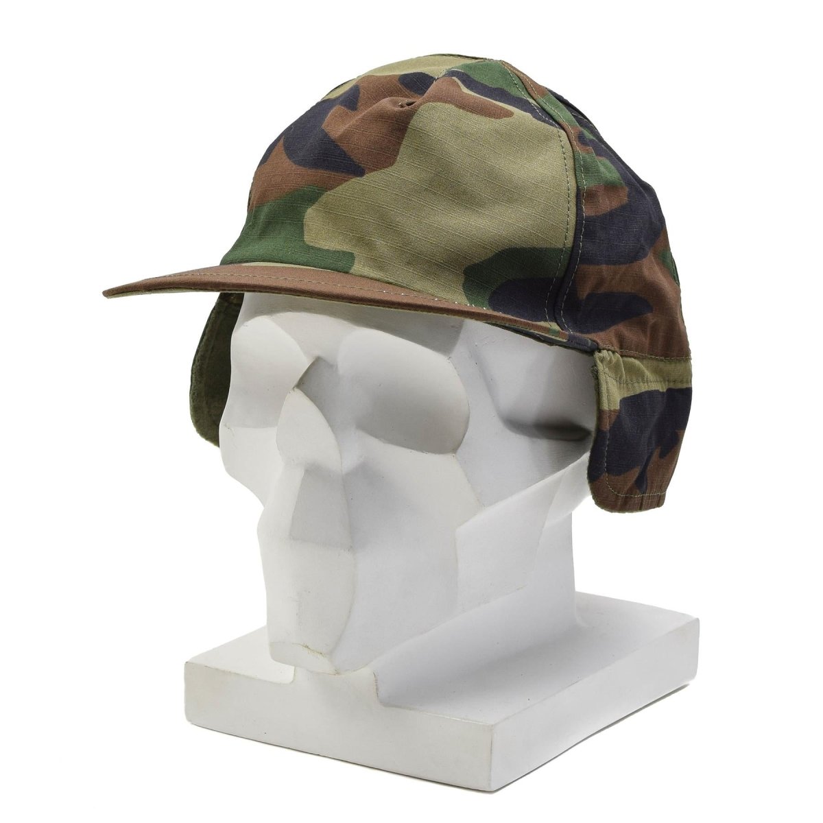 Oryginalna turecka czapka zimowa wojskowa RipStop Outdoor Hat Woodland Camo