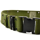 Original U.S. Army wide canvas military belt with black quick-release buckle and reinforced grommet details.