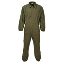 Original U.S. military olive green mechanic coveralls with snap closure and elastic cuffs for durable workwear.
