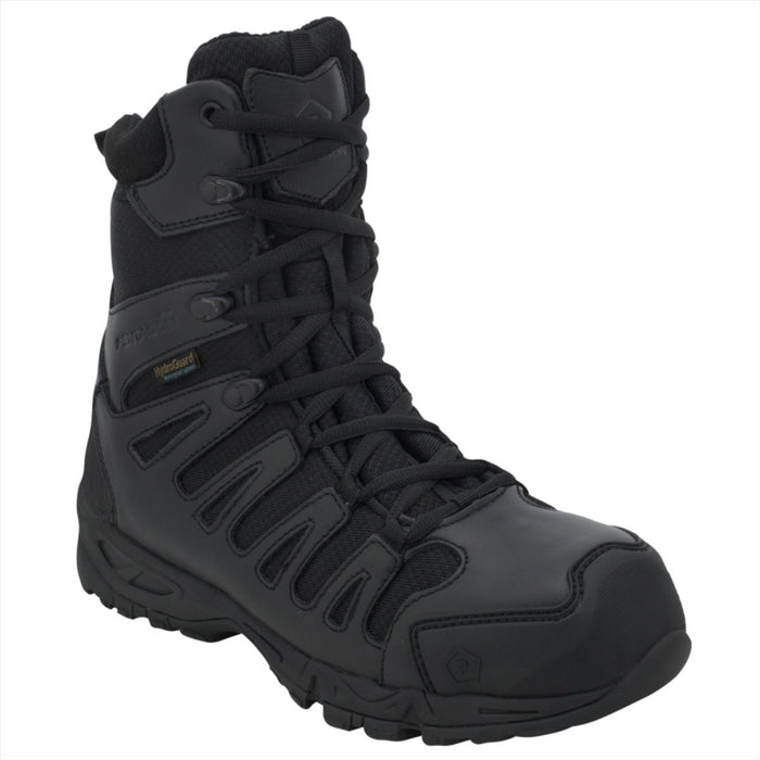 Czarne buty taktyczne Pentagon Achilles XTR 8" z wodoodporną cholewką ze skóry o dużej gęstości i odporną na ścieranie nylonową cholewką