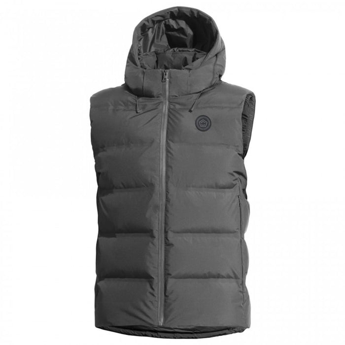 PENTAGON Omega Down Vest szara, wodoodporna, powlekana, zimowa kamizelka z kapturem i bez rękawów - GoMilitar