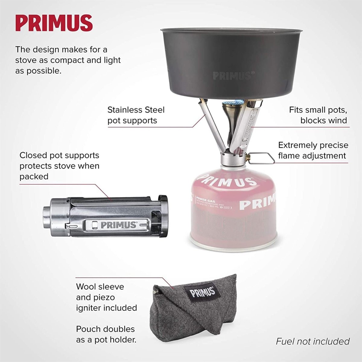 Primus Firestick Compact Burner Stael Turining Stove Camping Gotowanie