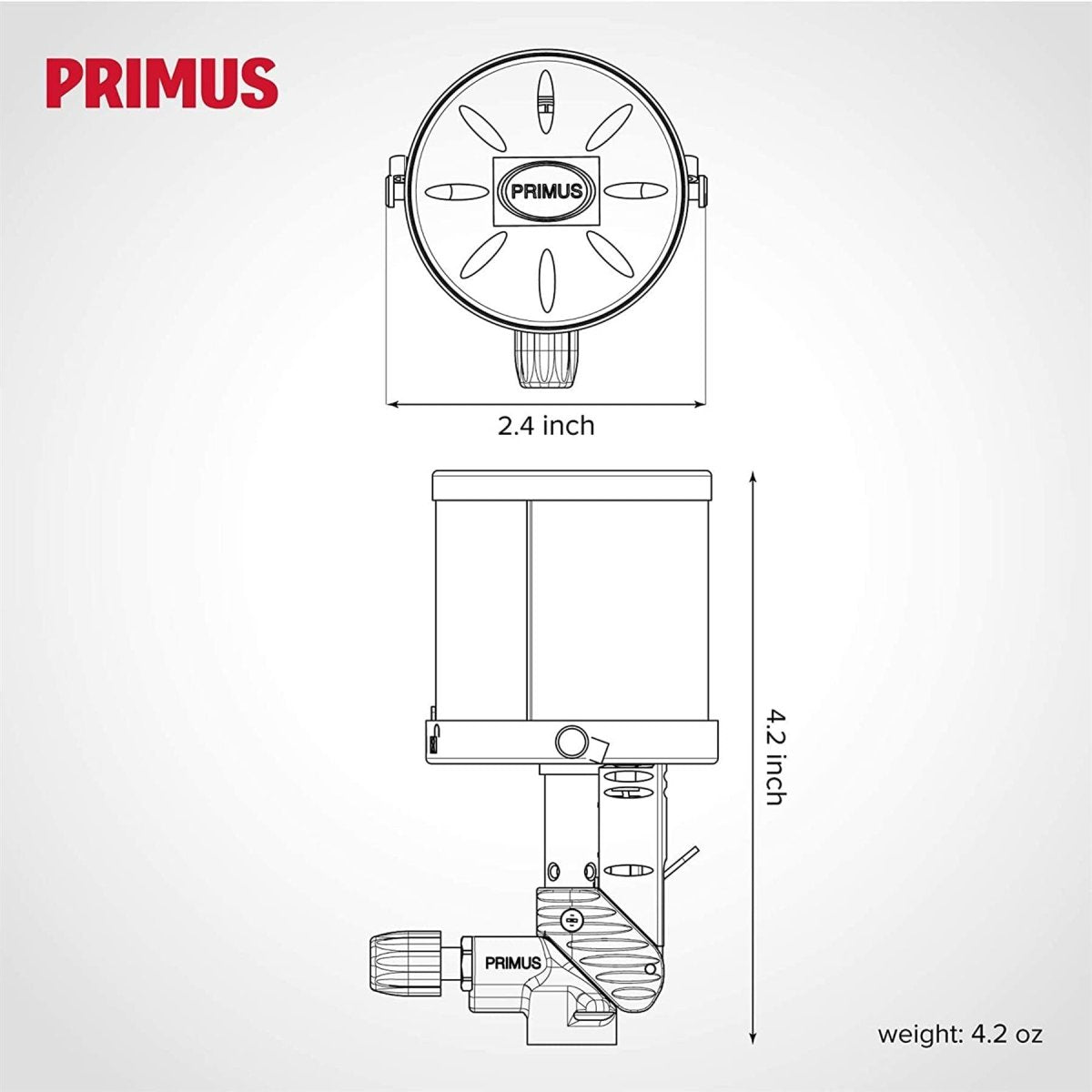 Lampa gazowa Primus Micron Lampa Regulowane, jasny system zawieszenia zapłonu