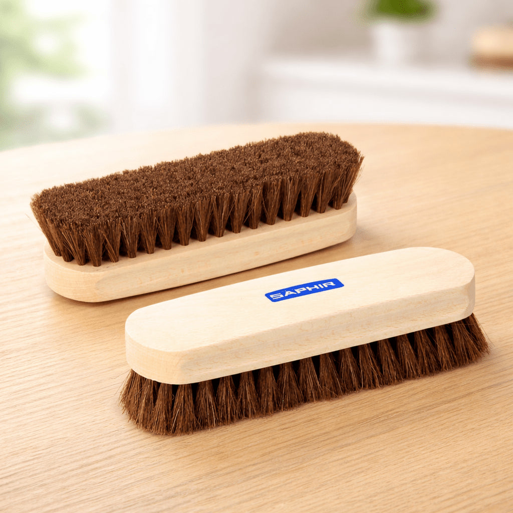 Saphir Szczotka do butów z włosia końskiego 18cm Skórzana tkanina Obuwie Odzież Naturalna