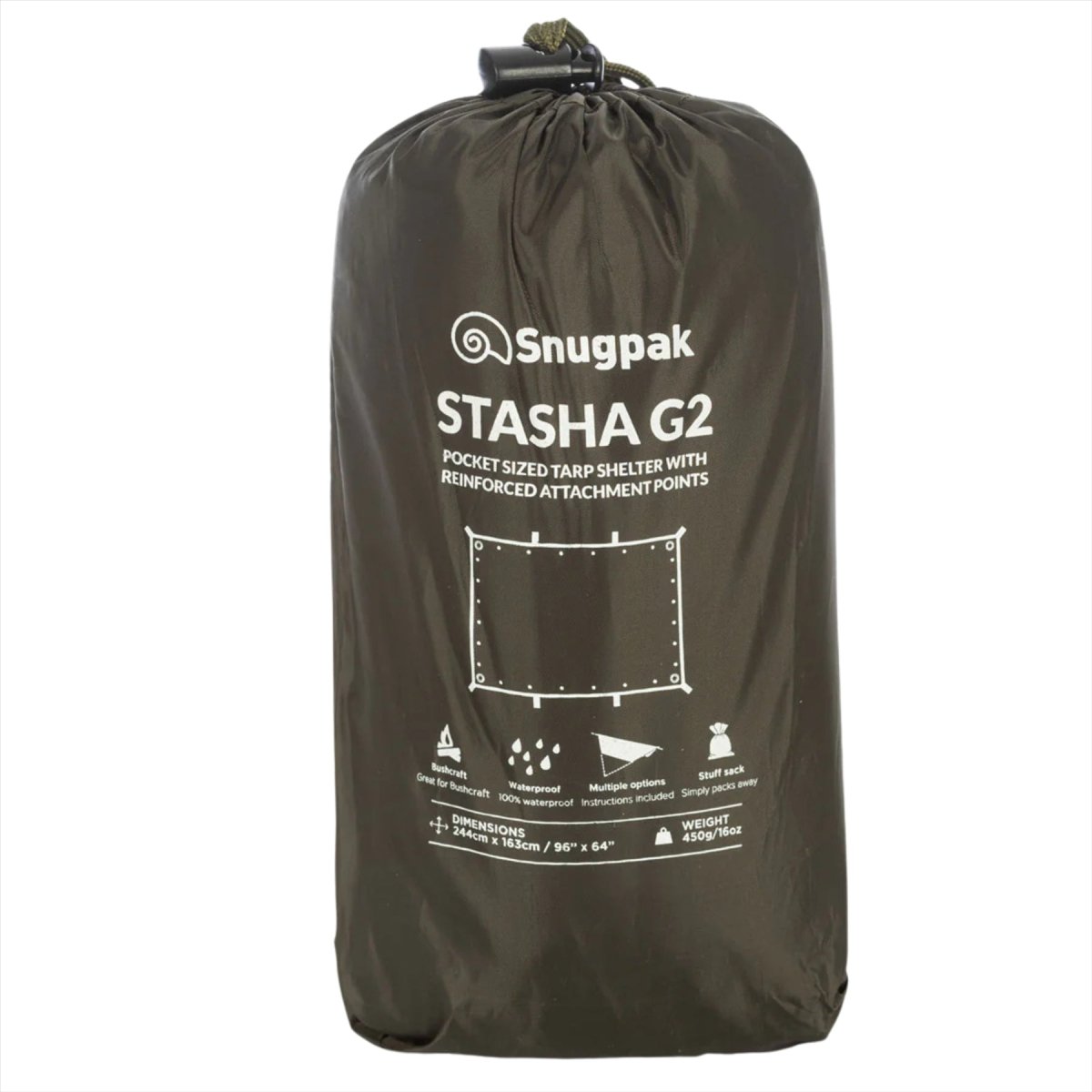 Snugpak Stasha G2 Plandeka Wodoodporna, lekka, kompaktowa plandeka w kolorze oliwkowym