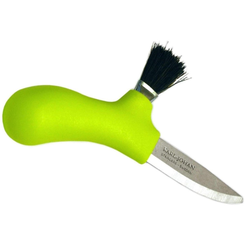 Swedish Knife MORA Mushroom Picking Stainless Steel real Horsehair Brush Lime (10935) - GoMilitar