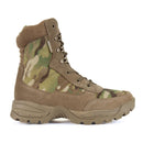 Teesar Multicam tactical boot side view with durable suede leather, camouflage fabric, and rugged rubber sole for outdoor use