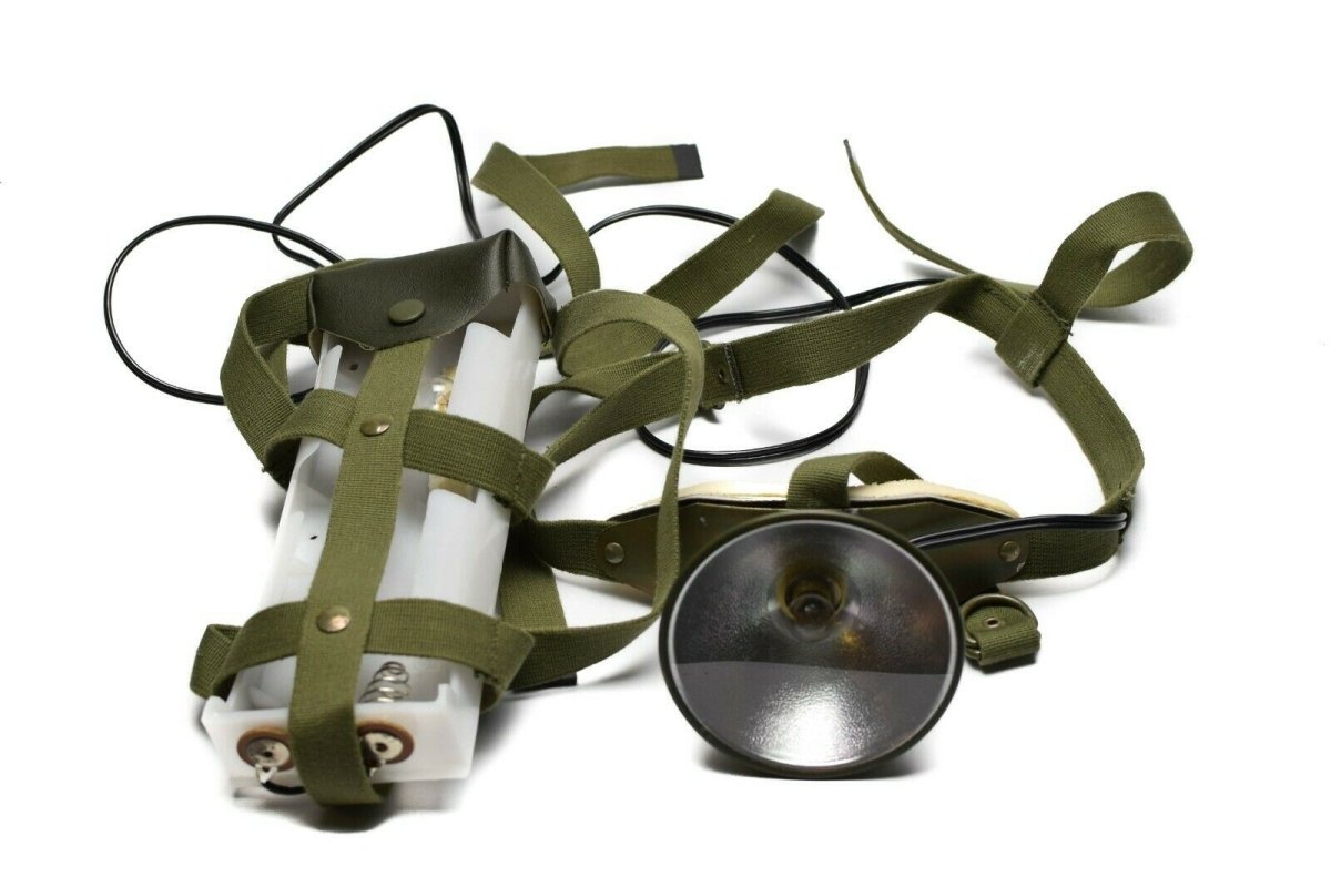 Vintage szwedzka armia wojskowa głowa lampy pochodnia latarka nowa