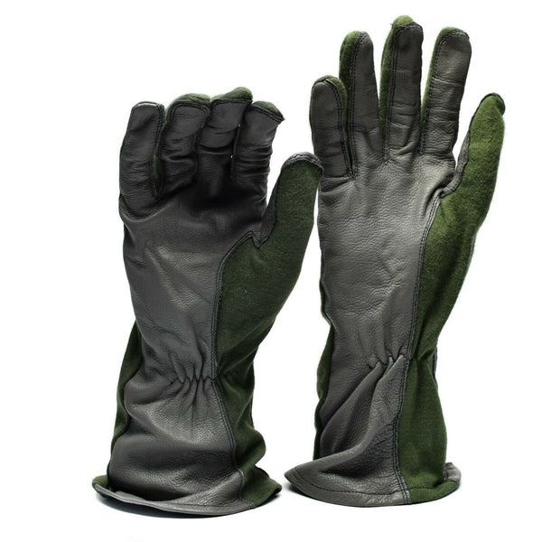 Genuine Dutch army combat gloves leather aramid fibre AirForce military Nomex