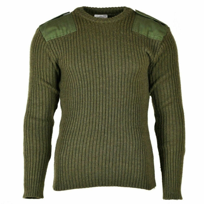 Sweter armii brytyjskiej Commando Green Olive Sweter z domieszką wełny Męski sweter